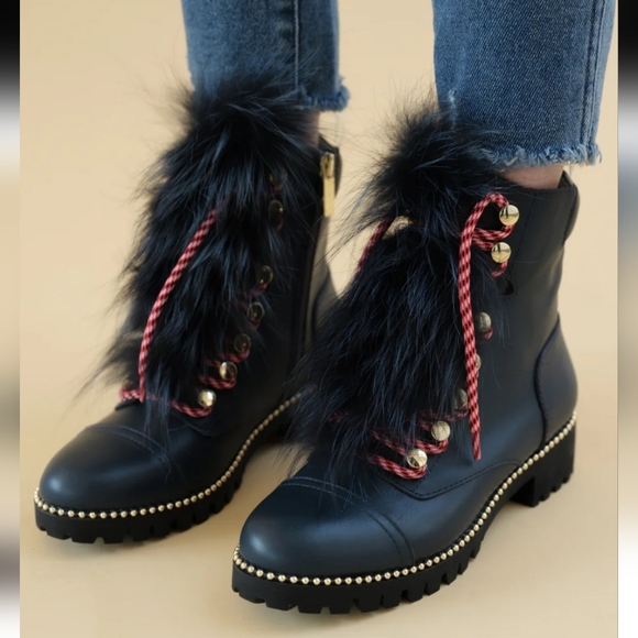 Cecelia New York Trekker Navy Boots Sz 7 - Picture 2 of 15